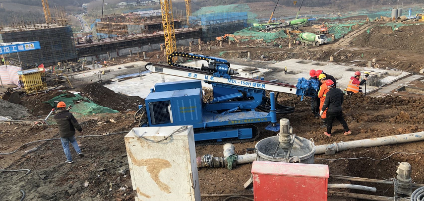 江蘇南京江寧區、囊式擴大頭錨桿施工現場